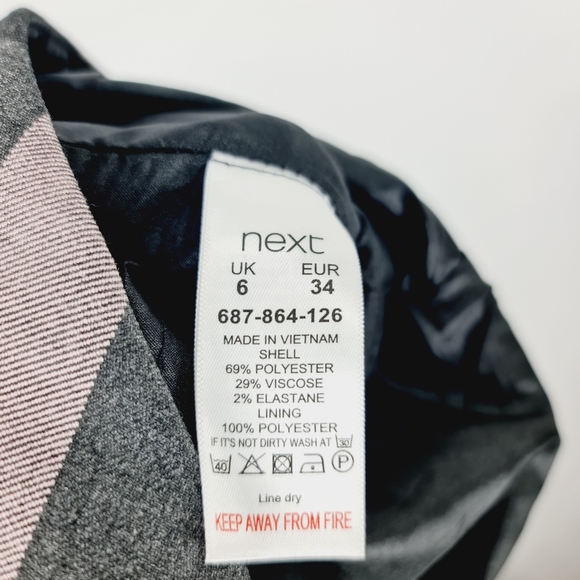 NEW Next Black Grey Pink Pattern Skirt UK 6 Zip Lined - Picture 4 of 4